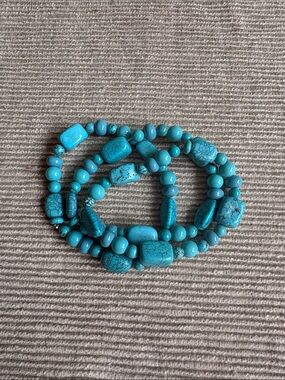 Turquoise Beaded Stretch Bracelet Set